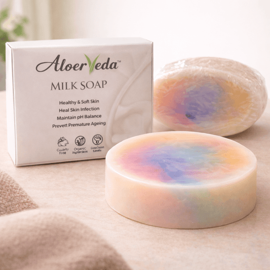 Milk Soap | Aloerveda | soft skin Heal Skin Infection | 50 Gm - TIRTHAS