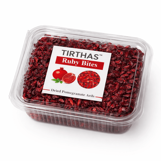 TIRTHAS Ruby Bites (Anardana) – Premium Dried Pomegranate Arils | 50 gm | 200 gm - TIRTHAS