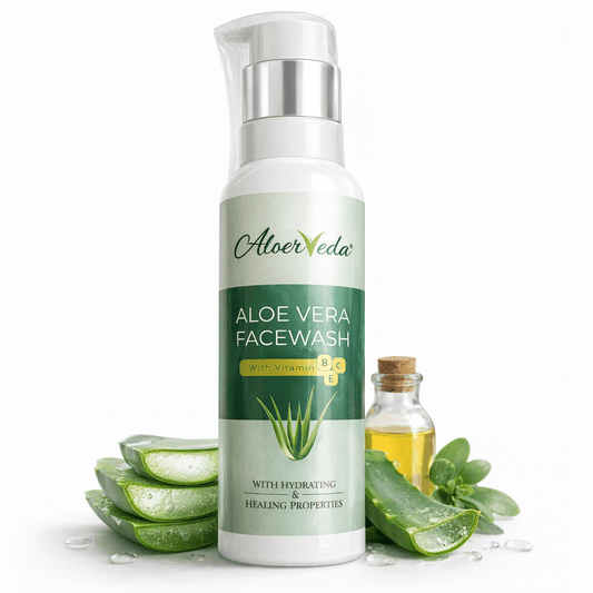 Aloe Vera Facewash – With Vitamin B, C and E | AloerVeda | 100 ml - TIRTHAS