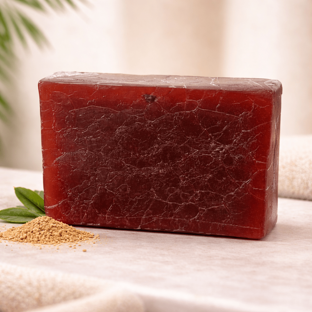 Aloerveda Sandal Soap – Natural Skin Brightening and Anti - Acne Herbal Bath Soap - TIRTHAS