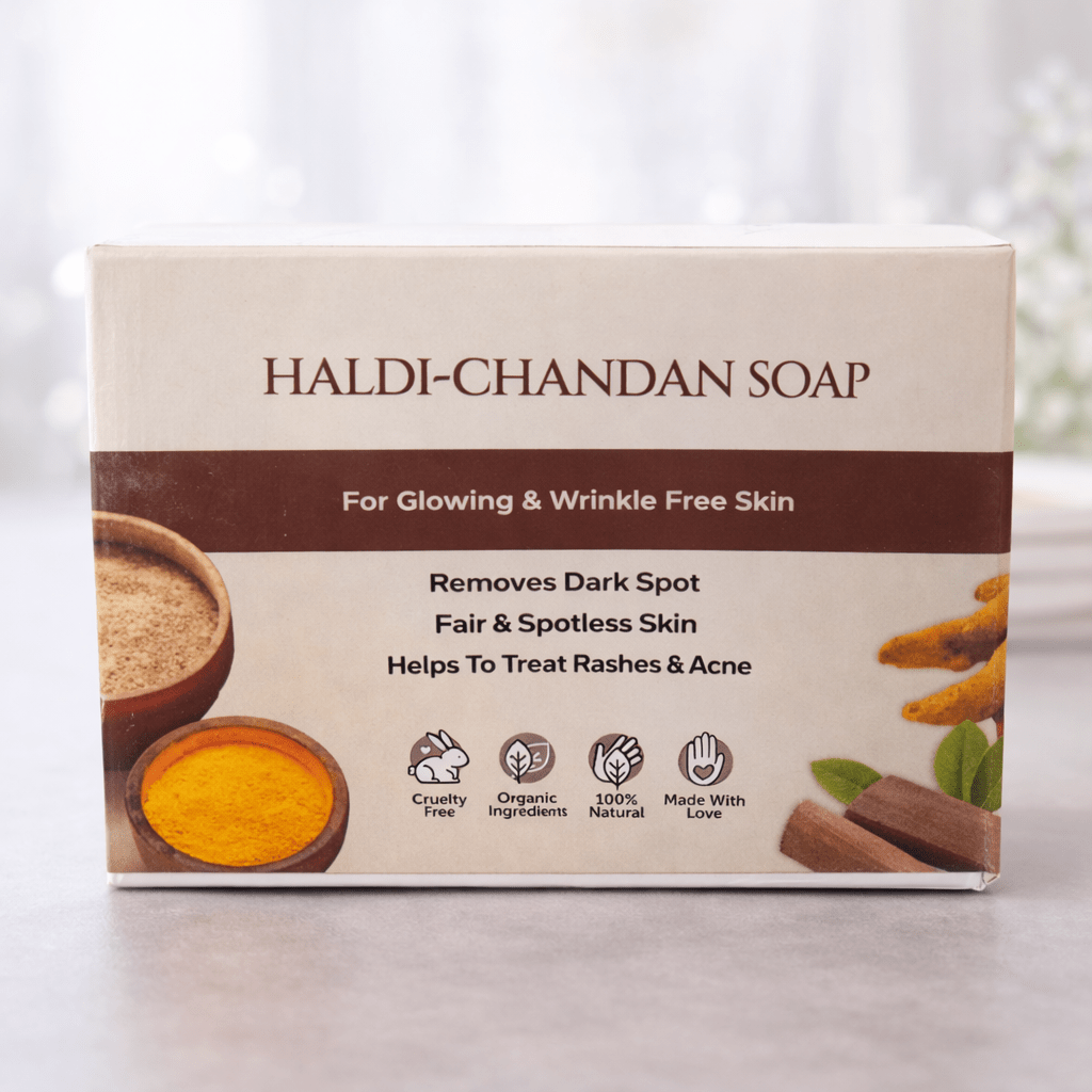 Haldi Chandan Soap – Natural Skin Brightening and Anti - Acne Ayurvedic Bath Soap - TIRTHAS