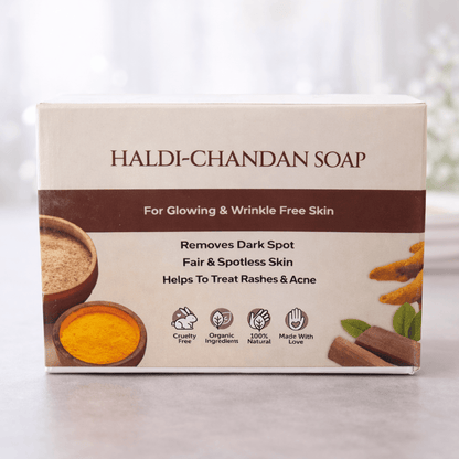 Haldi Chandan Soap – Natural Skin Brightening and Anti - Acne Ayurvedic Bath Soap - TIRTHAS