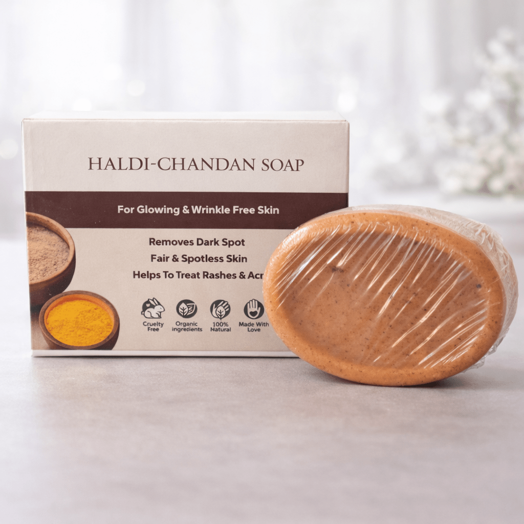 Haldi Chandan Soap – Natural Skin Brightening and Anti - Acne Ayurvedic Bath Soap - TIRTHAS