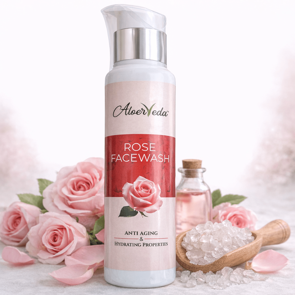 Rose Facewash for Anti - Aging & Hydration | AloerVeda | 100 ml - TIRTHAS