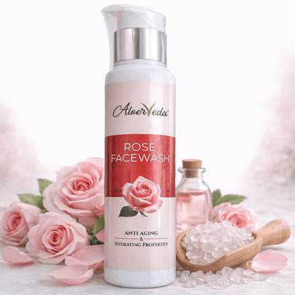 Rose Facewash for Anti - Aging & Hydration | AloerVeda | 100 ml - TIRTHAS