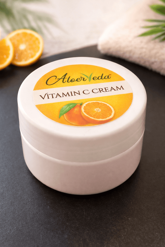 Vitamin C Cream | Aloerveda | Brightening Skin Radiance Booster with Citrus Power | 50 Gm - TIRTHAS